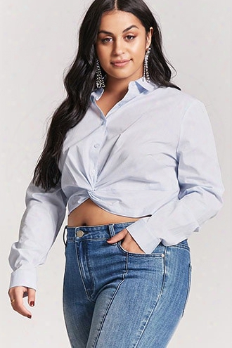 Plus Size Twist-hem Shirt