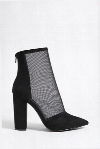 Pointed Mesh Ankle Boots