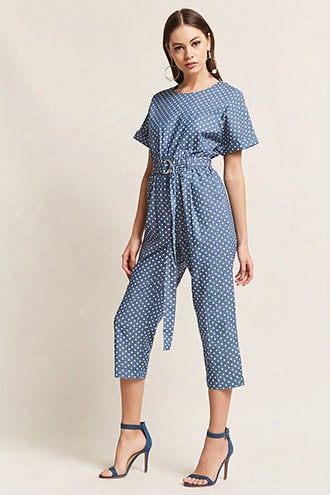 Polka Dot Belted Jumpsuit