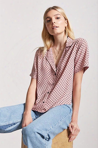 Polka Dot Button-front Shirt