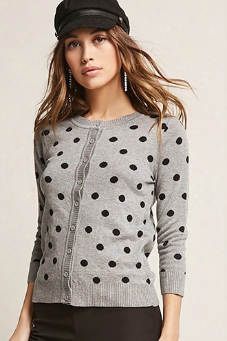 Polka Dot Knit Cardigan