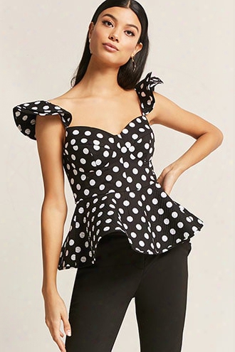 Polka Dot Peplum Top