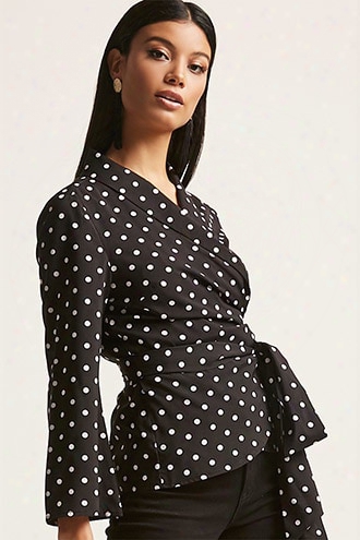 Polka Dot Wrap Top