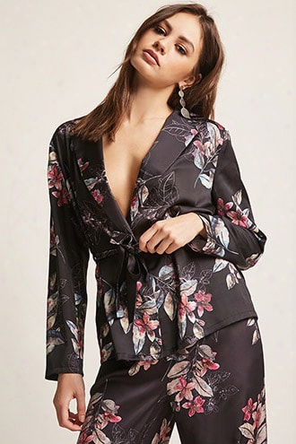 Rd & Koko Floral Satin Cardigan