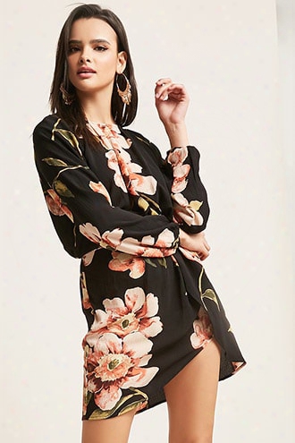 Reverse Floral Cutout Dress