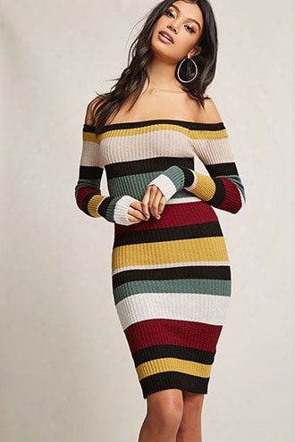 Ribbed Multistripe Colorblock Dress