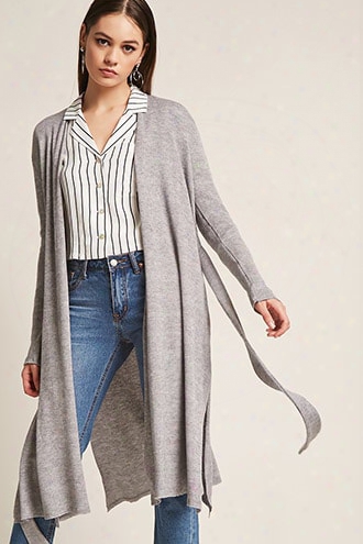 Self-tie Longline Cardigan