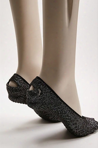 Shashi Glitter Knit Barre Socks