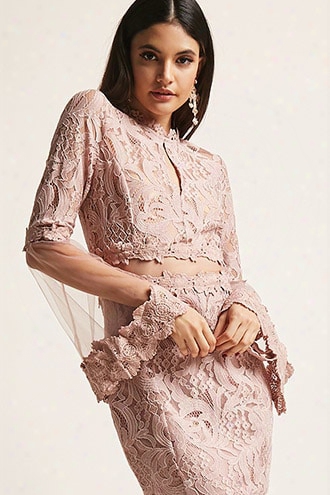 Sheer Lace Mesh-panel Dress