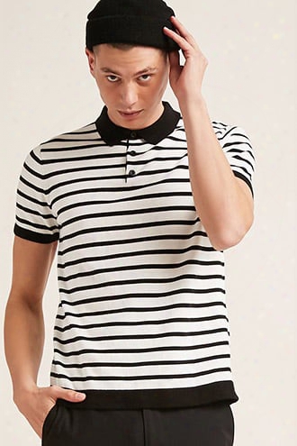 Stripe Sweater-knit Polo