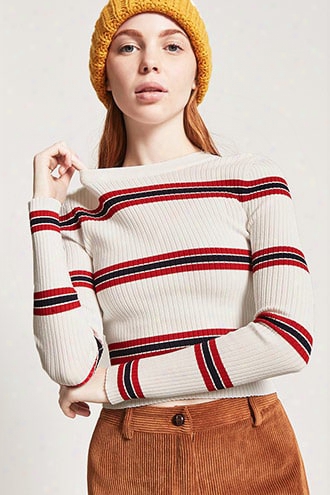 Striped Sweater-knit Top