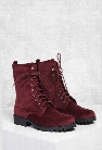 Faux Suede Combat Boots