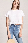 Raw-Cut Ruffle Hem Top