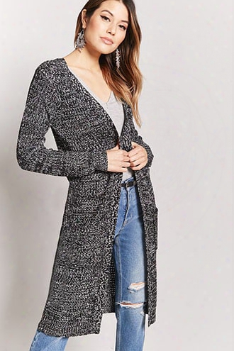 Waffle-knit Longline Cardigan