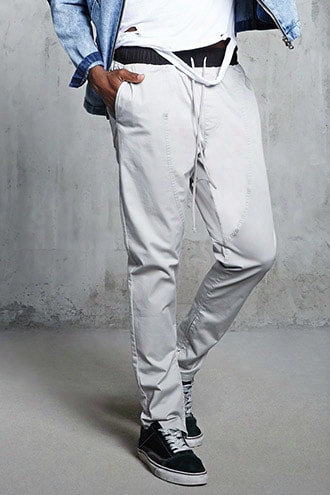 Ankle-zip Cotton Pants