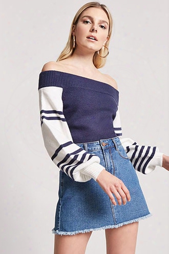 Balloon-sleeve Off-the-shoulder Top