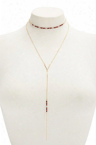 Beaded Drop Chain Necklace