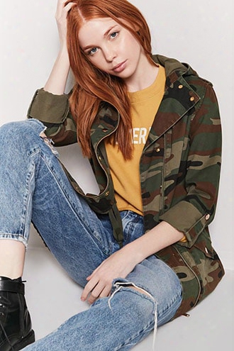 Camo Button-front Jacket