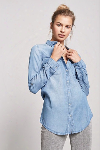 Chambray Button-front Shirt