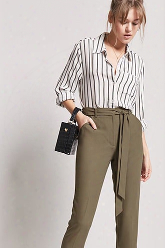 Crepe High-waist Trousers