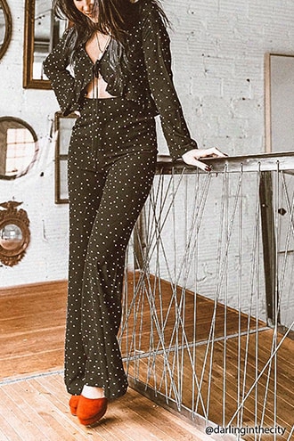 Cutout Polka Dot Jumpsuit