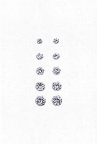 Cz Stud Earring Set