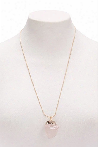 Faux Crystal Longline Pendant Necklace