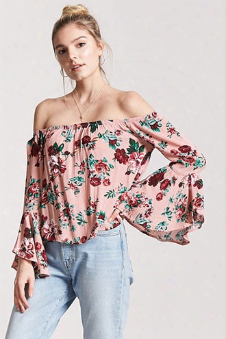 Floral Print Off-the-shoulder Top