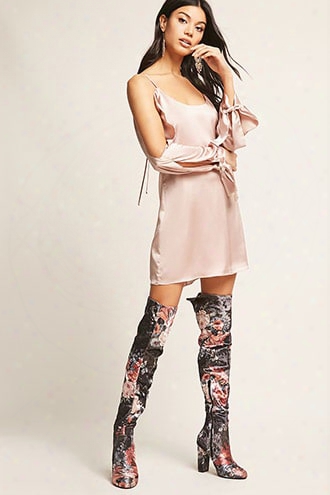 Floral Velvet Over-the-knee Boots