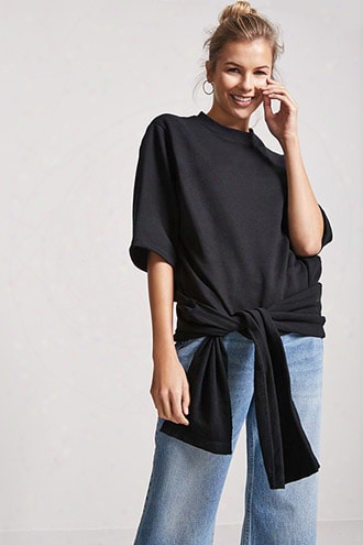 French Terry Tie-hem Pullover