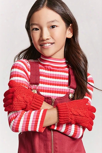 Girls Cable Knit Gloves (kids)