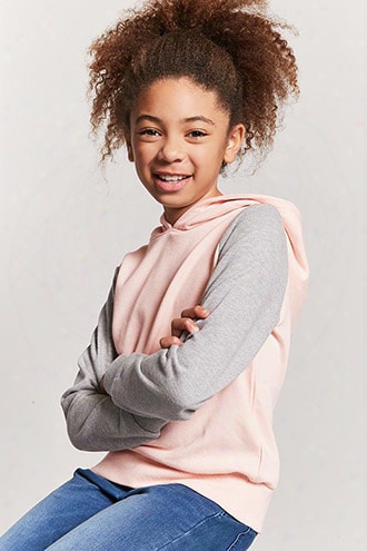 Girls Contrast Sleeve Hoodie (kids)