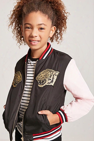 Girls Embroidered Tiger Bomber (kids)