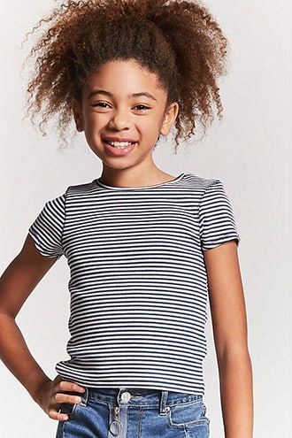 Girls Stripe Ribbed Knit Tee (kids)