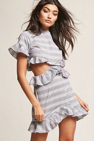 Glen Plaid Ruffle Dress