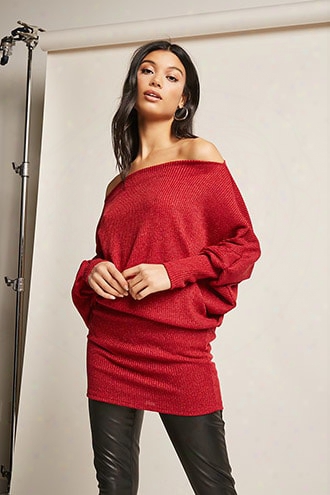 Glitter Ribbed Knit Dolman Top