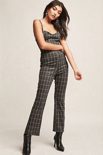 Grid Print Jumpsuit