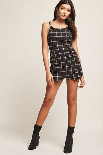 Grid Print Romper