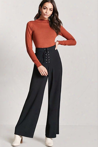 Lace-up Wide Leg Pants