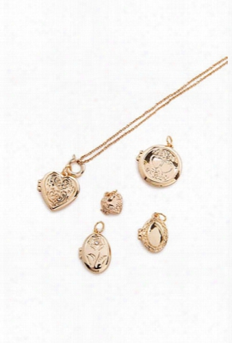 Locket Charm Necklace Set