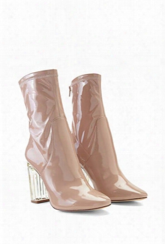 Lucite Heel Ankle Boots