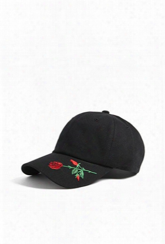 Men Rose Embroidered Dad Cap