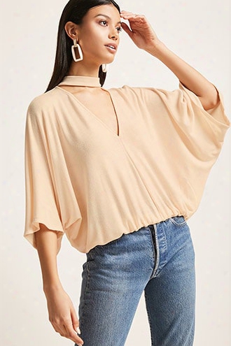 Mock Neck Cutout Top