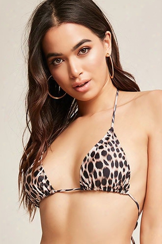 Motel Cheetah Print String Bikini Top