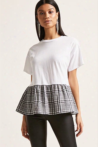 Plaid Ruffle Combo Top