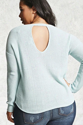 Plus Size In A ~ward Direction Cutout Sweater