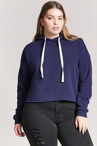 Plus Size Boxy Raw-cut Pullover Hoodie