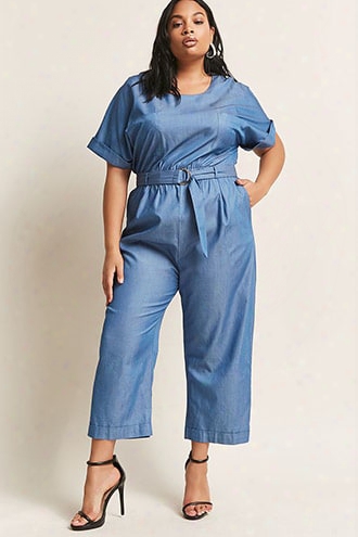 Plus Size Chambray Jumpsuit