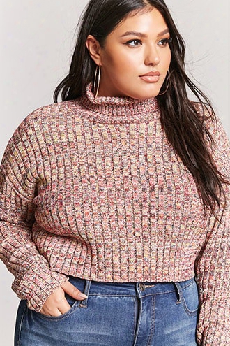 Plus Size Cropped Turtleneck Sweater