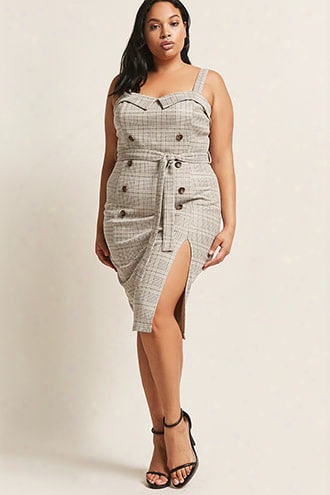 Plus Size Double-breasted Dress